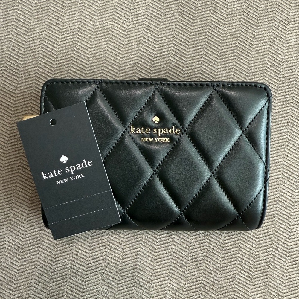 Kate Spade Black Quilted Leather Wallet Brand New with Tags - Picture 8 of 9